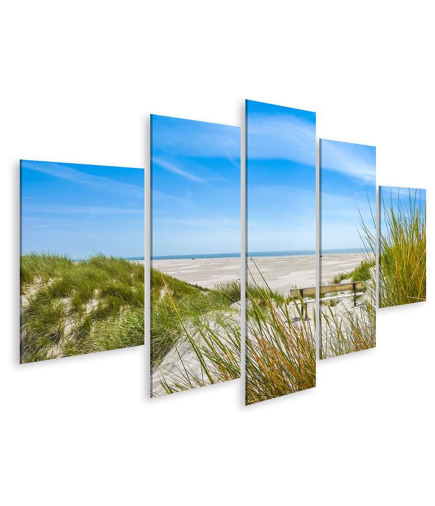 Islandburner Bild auf Leinwand Atemberaubendes Wandbild von Dünen und Strand auf Amrum, Nordsee