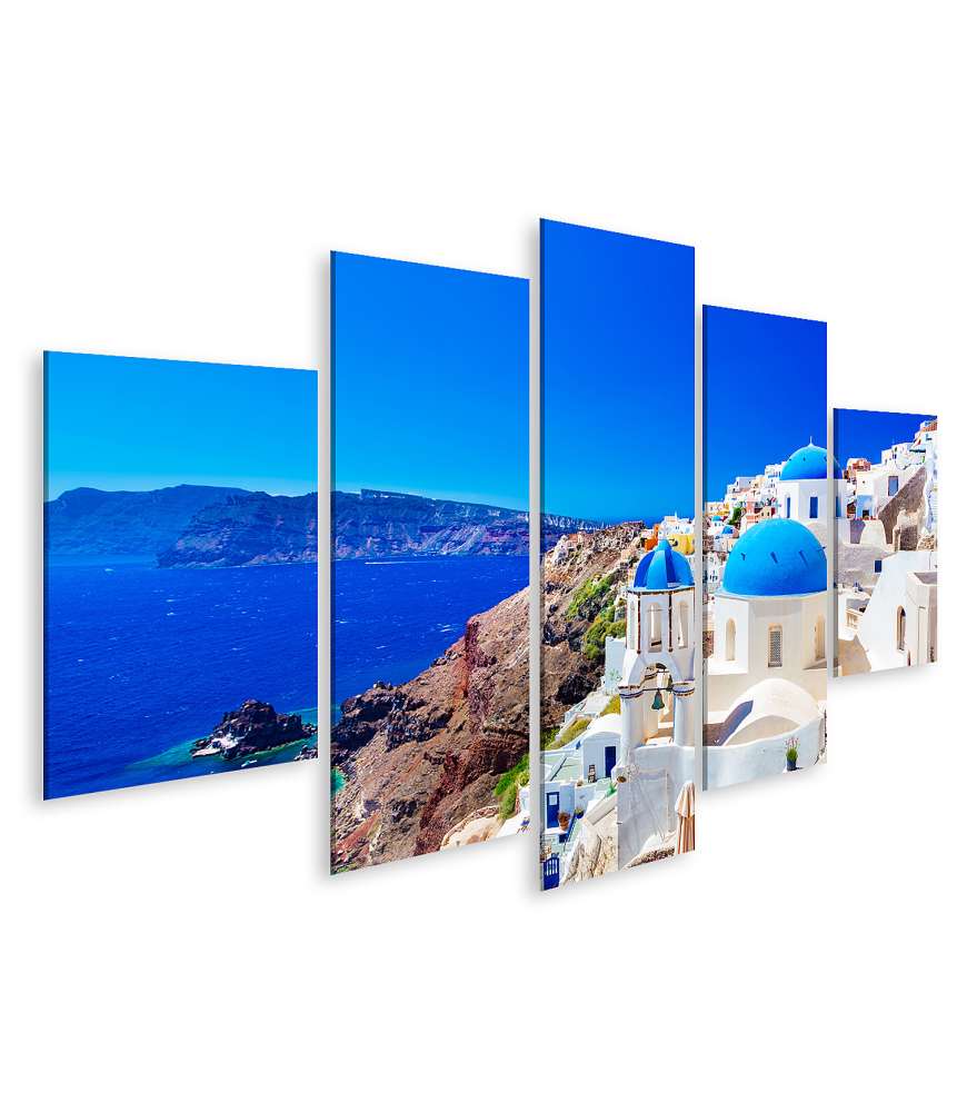 Islandburner Bild auf Leinwand Blaue Kuppeln von Oia, einer Stadt auf der griechischen Insel Santorini