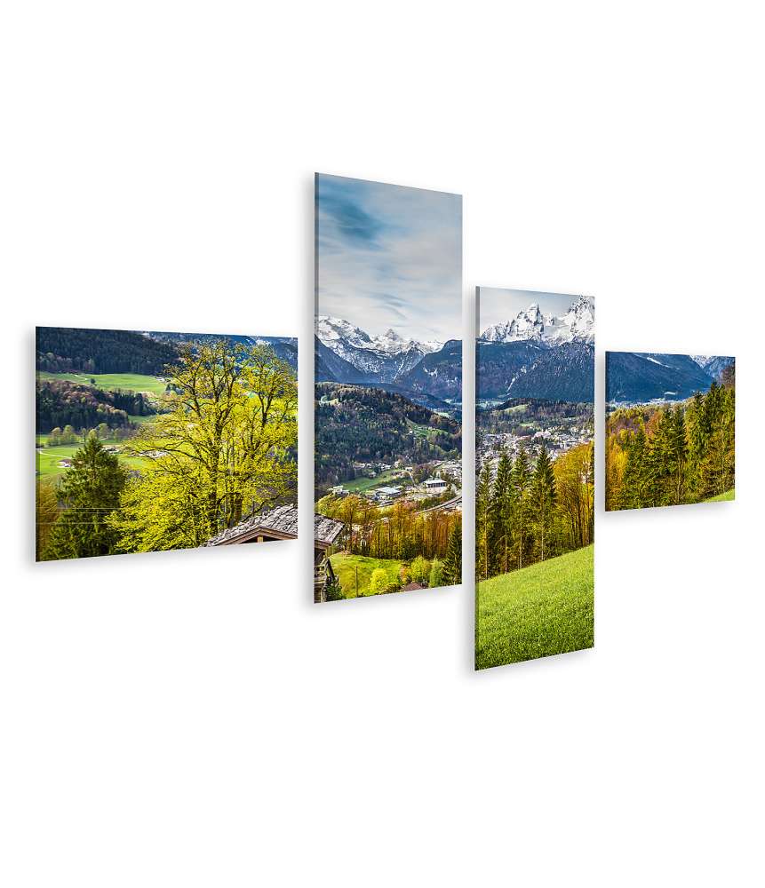 Islandburner Bild auf Leinwand Beeindruckendes Wandbild: Berglandschaft, Berchtesgaden, Bayerische Alpen