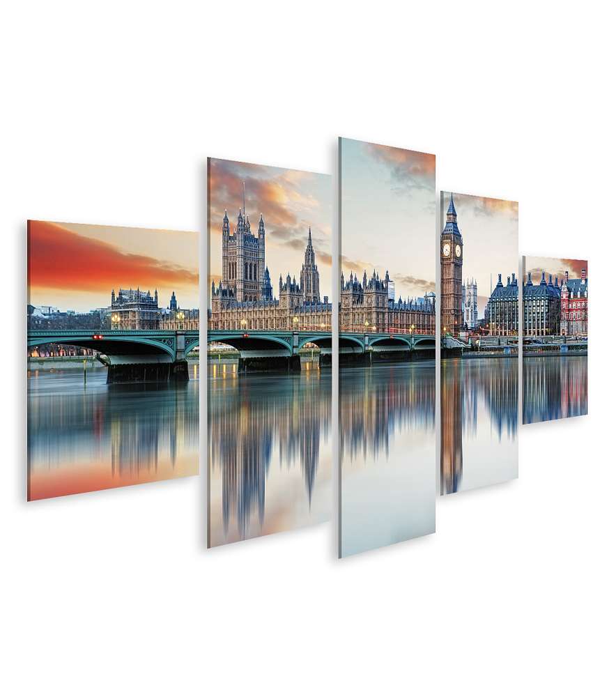 Islandburner Bild auf Leinwand Londoner Big Ben und Houses of Parliament, Großbritannien-Wandbild