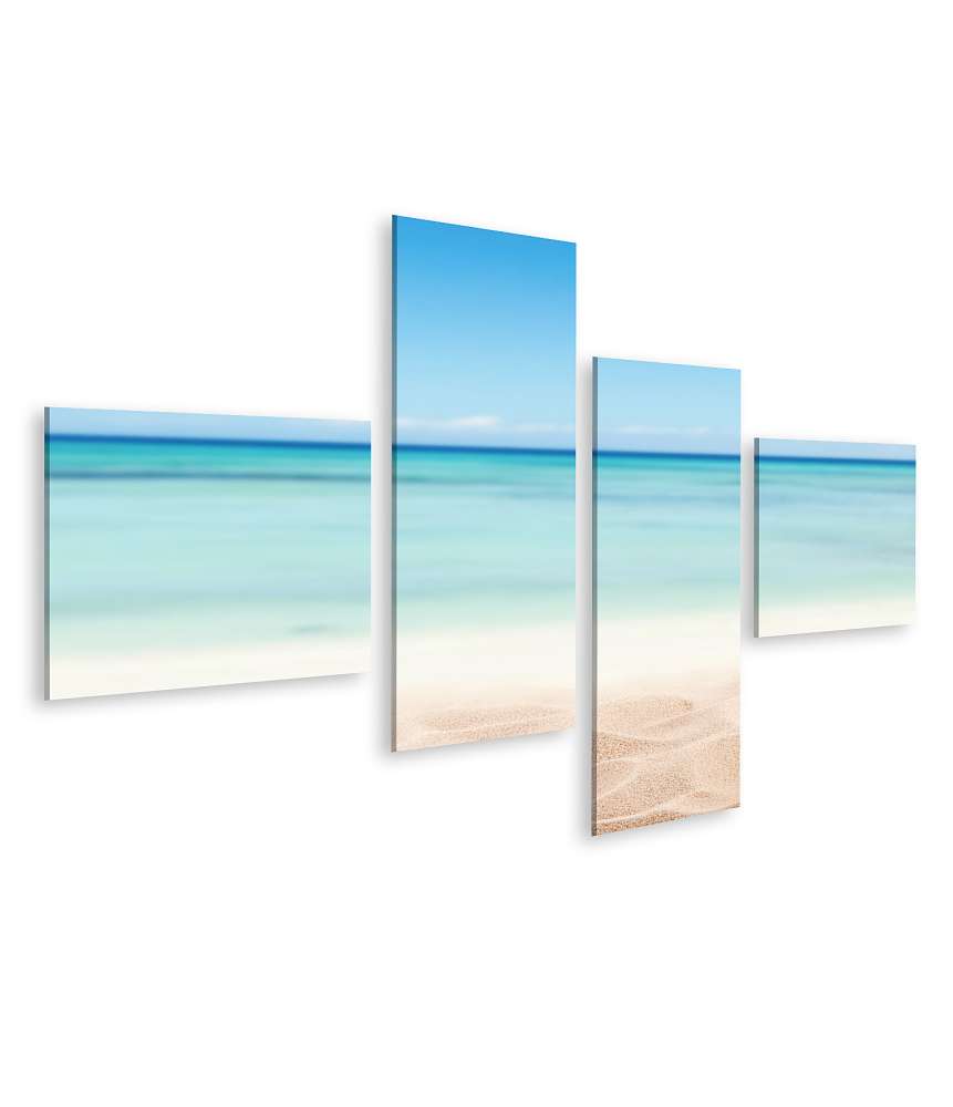 Islandburner Bild auf Leinwand Entspannendes Wandbild mit Sandstrand und Meerblick für Urlaubsflair