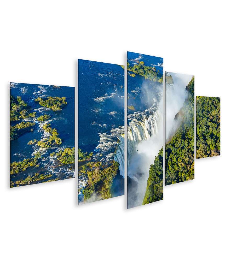 Islandburner Bild auf Leinwand Atemberaubende Vogelperspektive des majestätischen Victoria Falls Wasserfalls