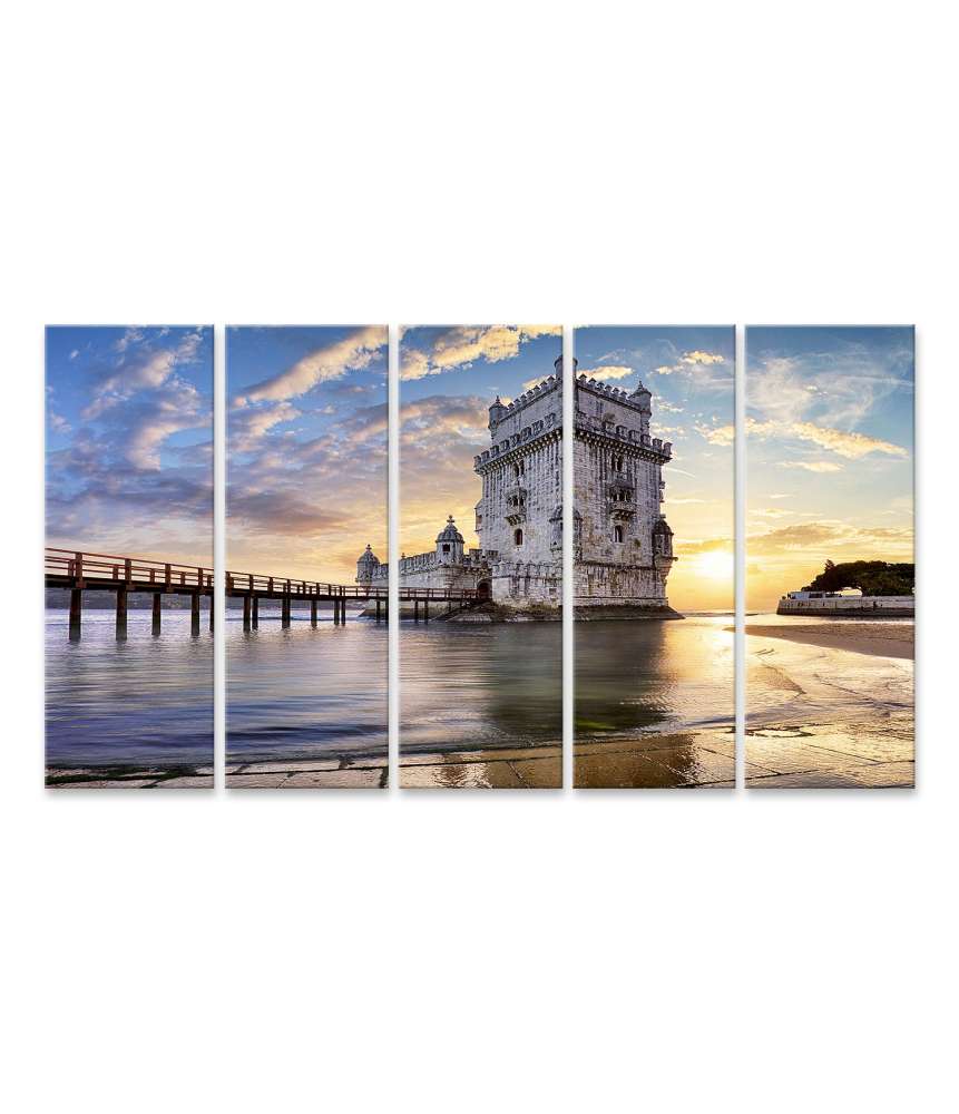 Islandburner Bild auf Leinwand Wandbild des Belem Turms am Fluss Tejo in Lissabon, Portugal