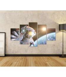 Bild auf Leinwand Astronauten-Wandbild fürs Kinderzimmer im Weltraum-Stil