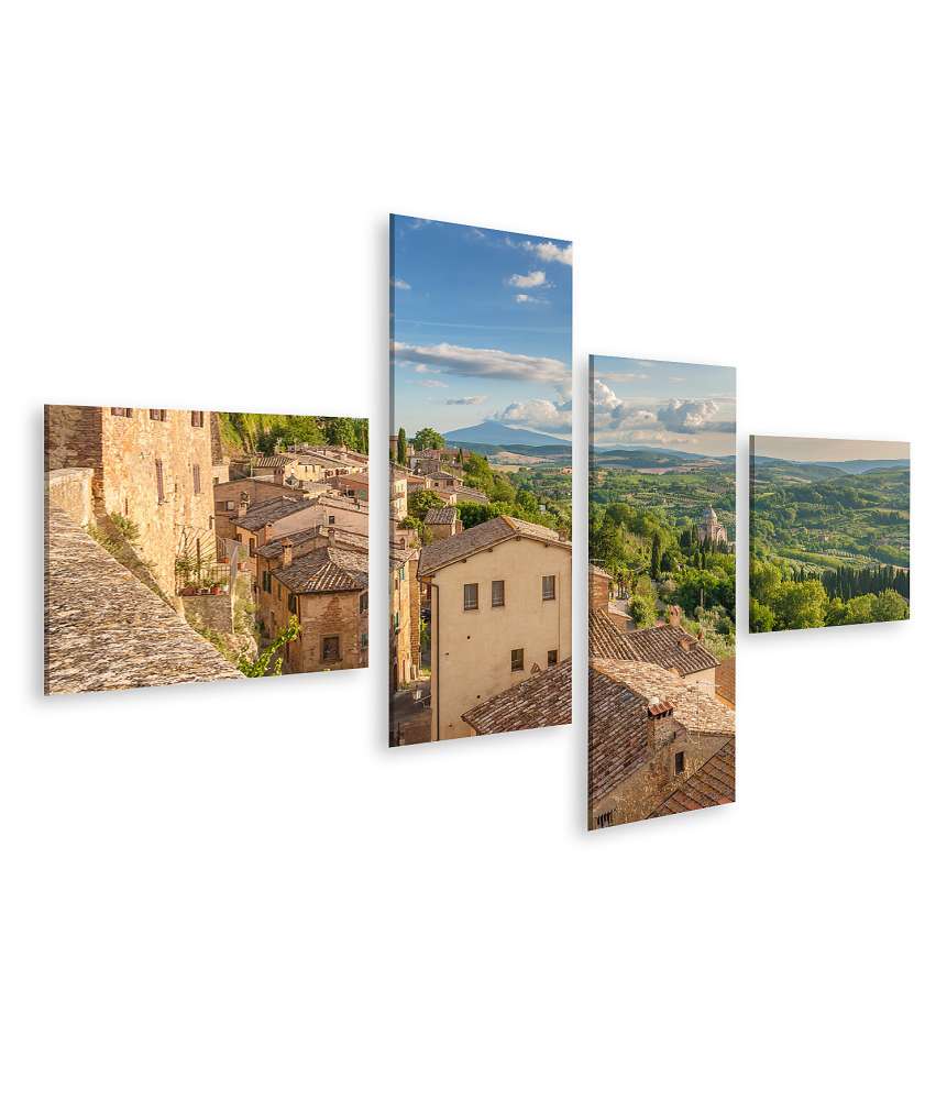 Islandburner Bild auf Leinwand Toskanische Landschaft: Wandbild aus Montepulciano, Italien