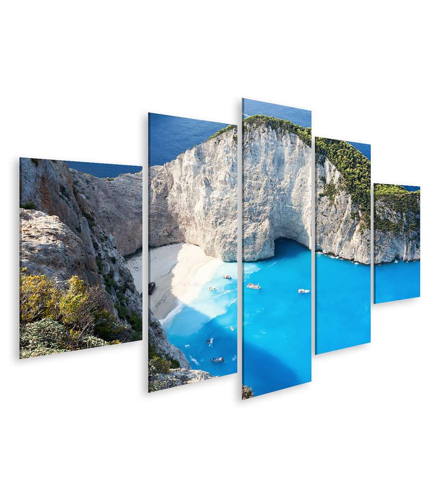 Islandburner Bild auf Leinwand Navagio Strand mit Schiffswrack auf Zakinthos (Zante), Wandbild