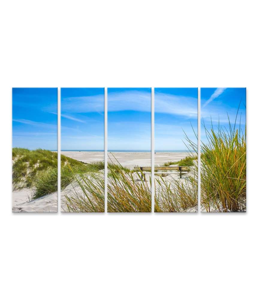 Islandburner Bild auf Leinwand Atemberaubendes Wandbild von Dünen und Strand auf Amrum, Nordsee