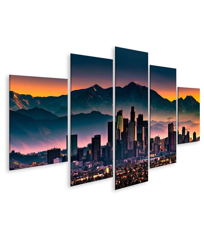 Islandburner Bild auf Leinwand Beeindruckendes Wandbild mit Los Angeles LA Kalifornien Motiv