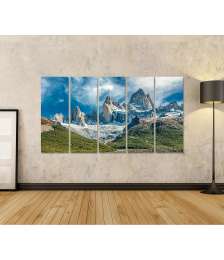 Bild auf Leinwand Atemberaubendes Wandbild des Fitz Roy Berges in El Chalten, Patagonien, Argentinien