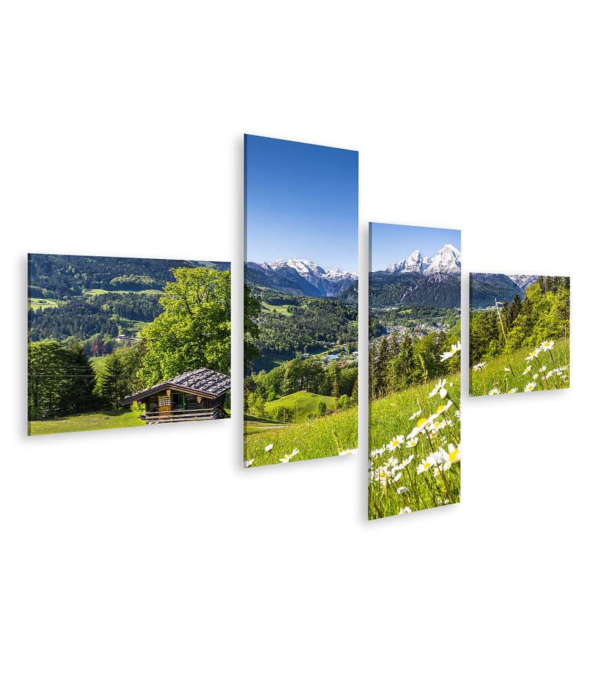 Islandburner Bild auf Leinwand Atemberaubendes Wandbild der malerischen Watzmann-Massiv in Berchtesgaden