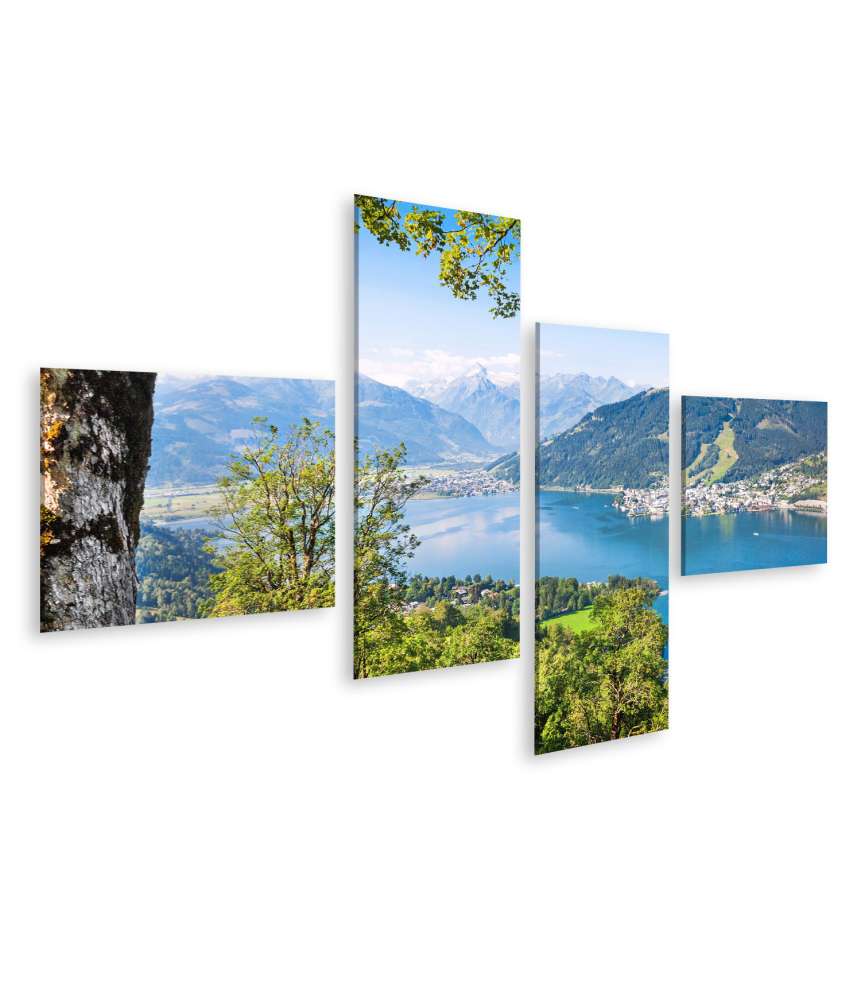 Islandburner Bild auf Leinwand Atemberaubendes Wandbild: Alpenlandschaft & Bergsee in Zell am See, Österreich