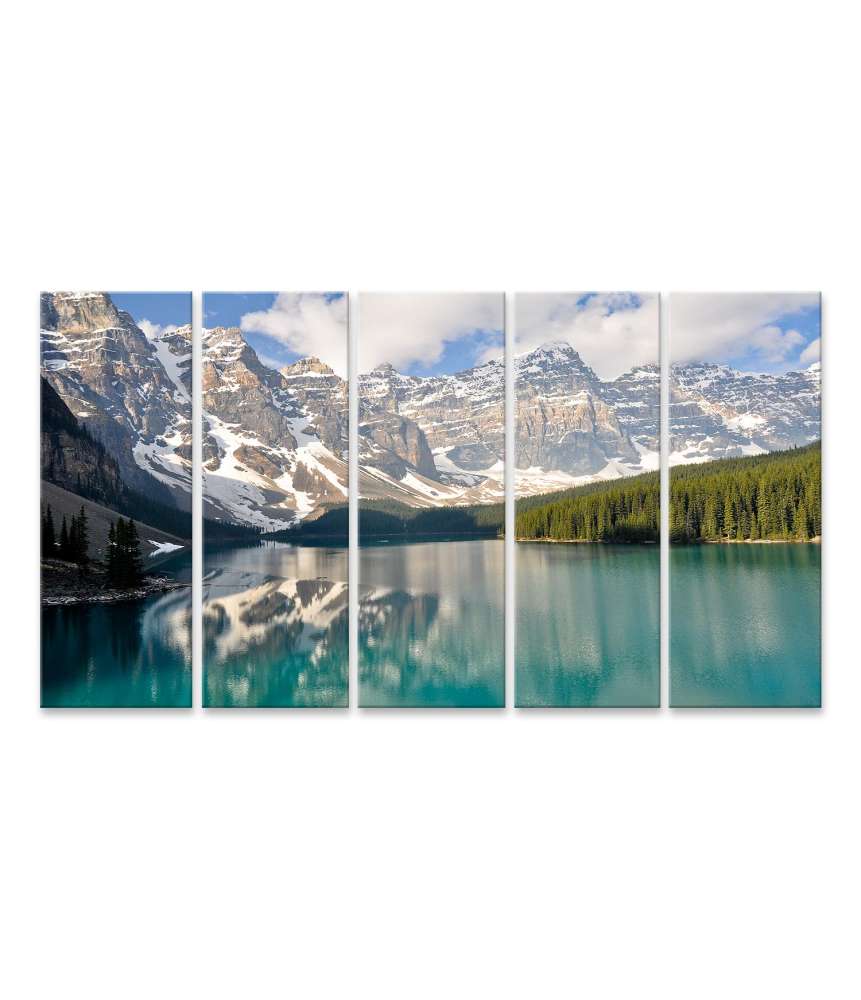 Islandburner Bild auf Leinwand Atemberaubendes Wandbild von Moraine Lake in den Rocky Mountains, Kanada