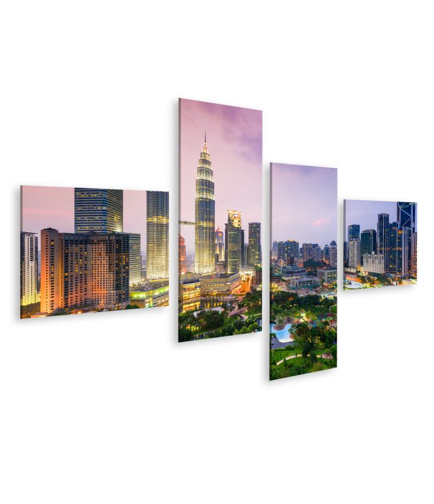 Islandburner Bild auf Leinwand Skyline von Kuala Lumpur, Malaysia, als Wandbild