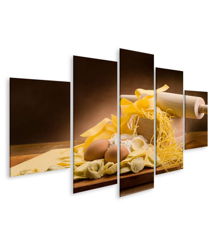 Islandburner Bild auf Leinwand Traditionelles italienisches Wandbild mit hausgemachter Pasta