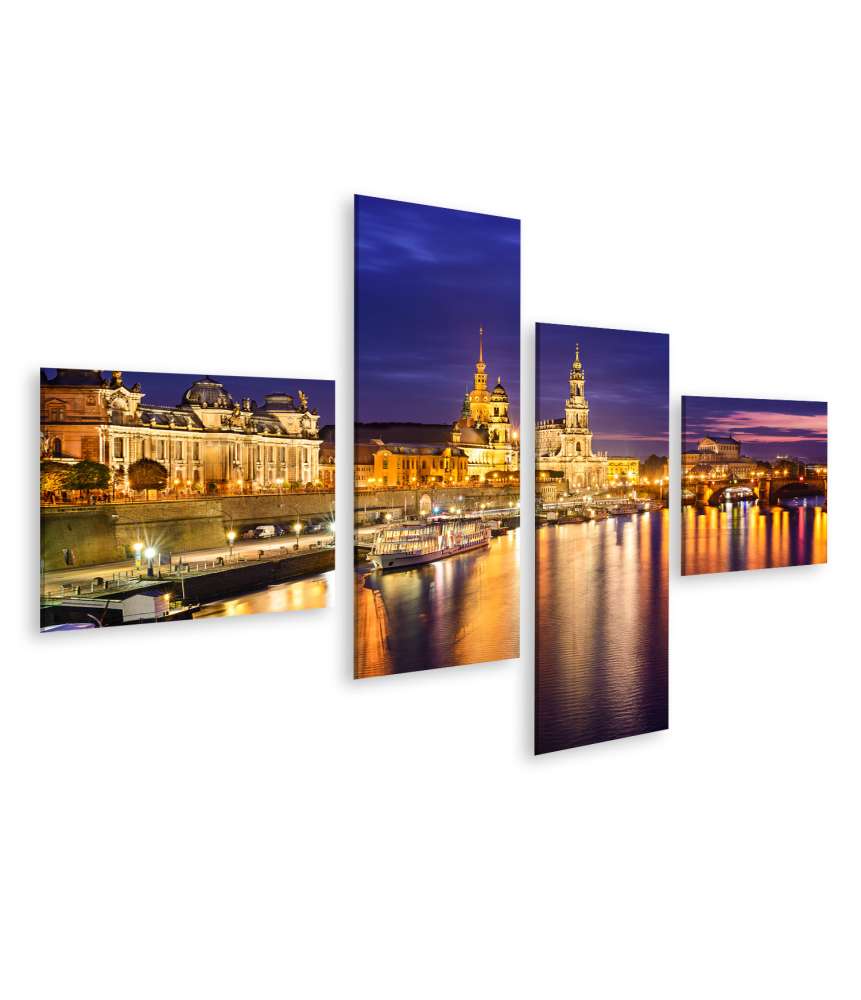 Islandburner Bild auf Leinwand Skyline der Innenstadt von Dresden, Deutschland als Wandbild