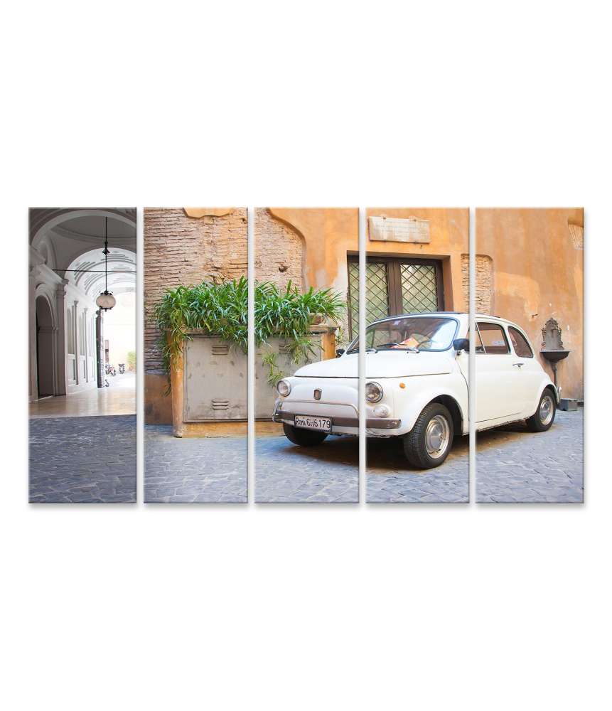 Islandburner Bild auf Leinwand Retro italienisches Kultauto im Vintage-Stil als Wandbild