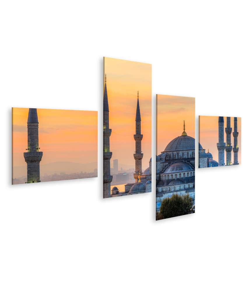 Islandburner Bild auf Leinwand Prächtiges Wandbild der Blauen Moschee Sultanahmet Camii, Istanbul, Türkei