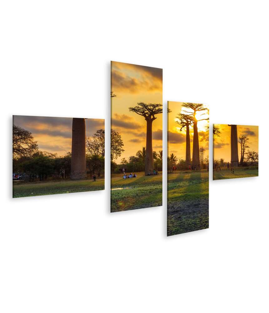 Islandburner Bild auf Leinwand Atemberaubender Sonnenuntergang zwischen Baobabs in Madagaskar