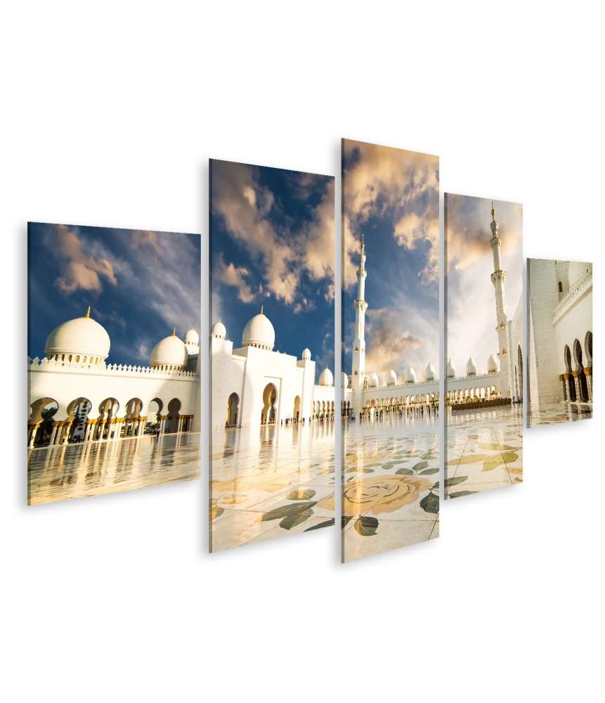 Islandburner Bild auf Leinwand Majestätisches Wandbild in der Scheich Zayed Großen Moschee, Abu Dhabi