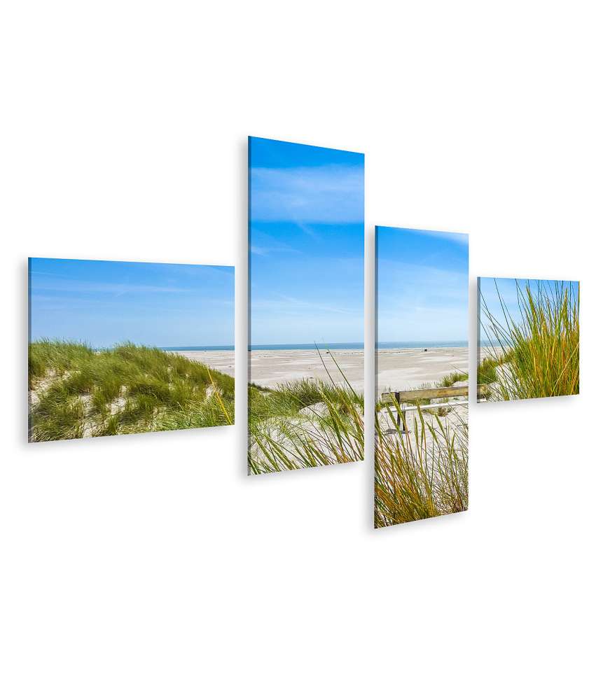 Islandburner Bild auf Leinwand Atemberaubendes Wandbild von Dünen und Strand auf Amrum, Nordsee