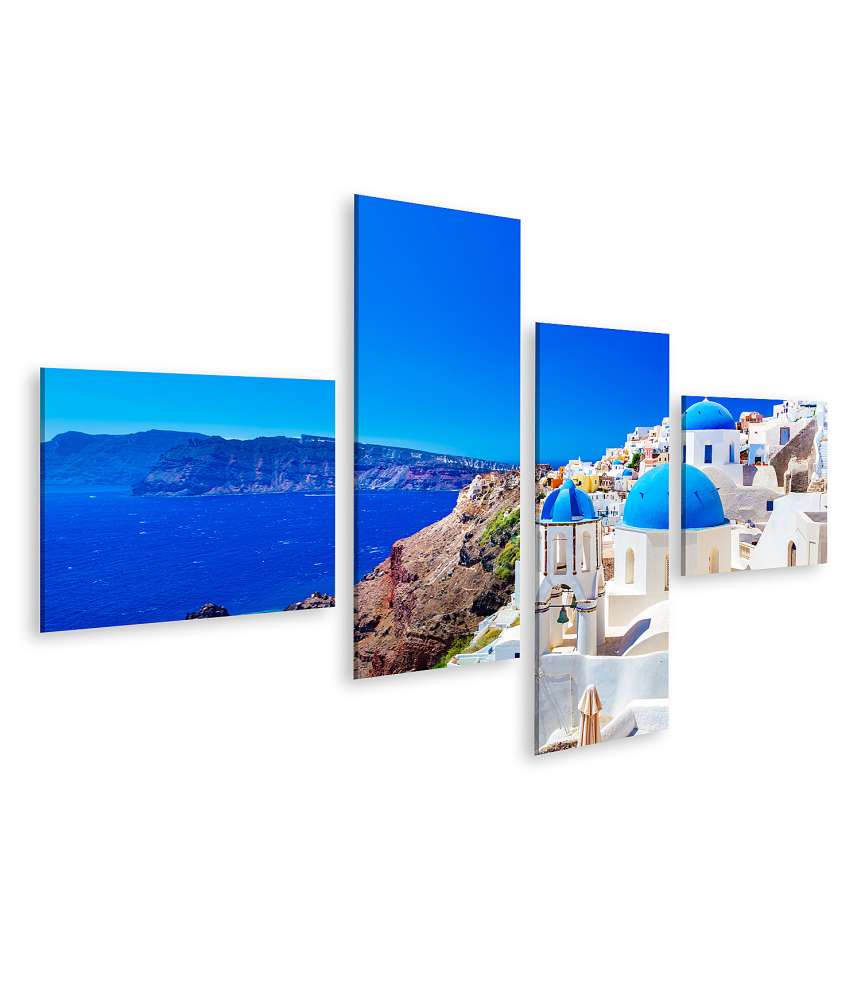 Islandburner Bild auf Leinwand Blaue Kuppeln von Oia, einer Stadt auf der griechischen Insel Santorini