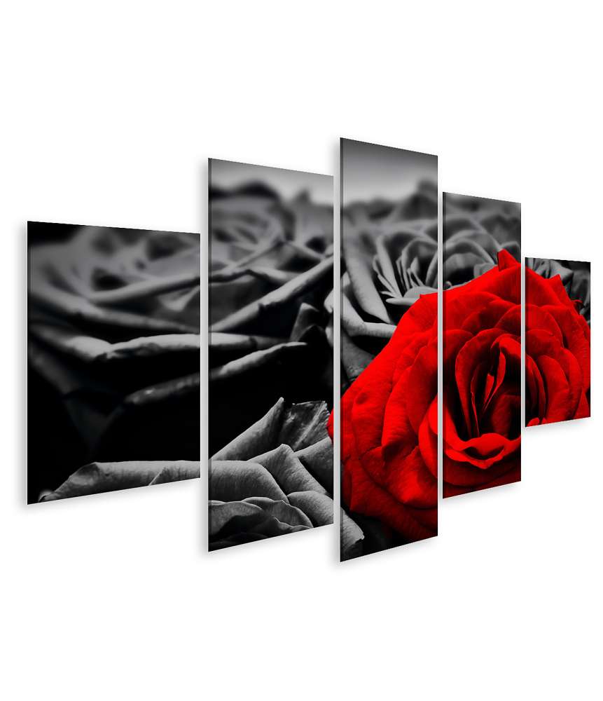 Islandburner Bild auf Leinwand Romantische Wandbild-Grußkarte mit roter Rose für Valentins- oder Muttertag