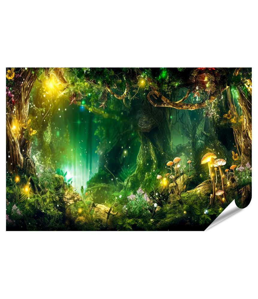 Islandburner XXL Premium Poster Verzauberndes Wandbild eines mystischen Märchenwaldes