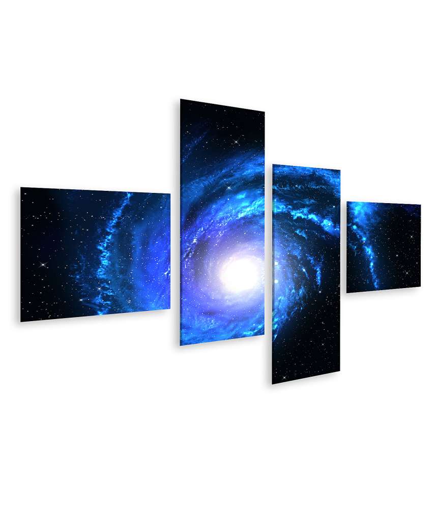 Islandburner Bild auf Leinwand Sternenspirale in blauer Galaxie des Universums