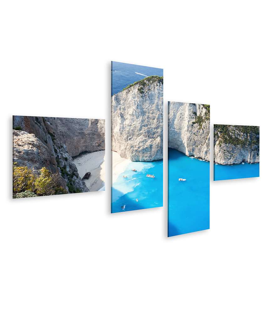 Islandburner Bild auf Leinwand Navagio Strand mit Schiffswrack auf Zakinthos (Zante), Wandbild