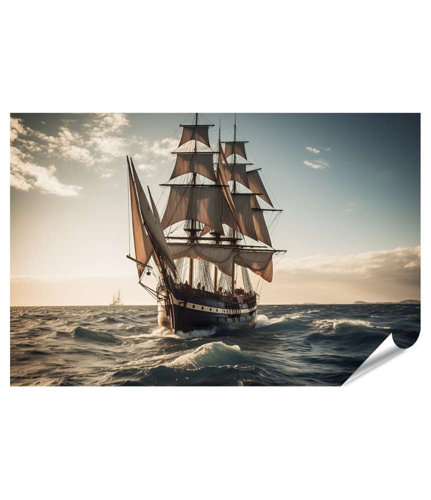 Islandburner XXL Premium Poster Segelschiffe gleiten majestätisch über das weite, blaue Meer