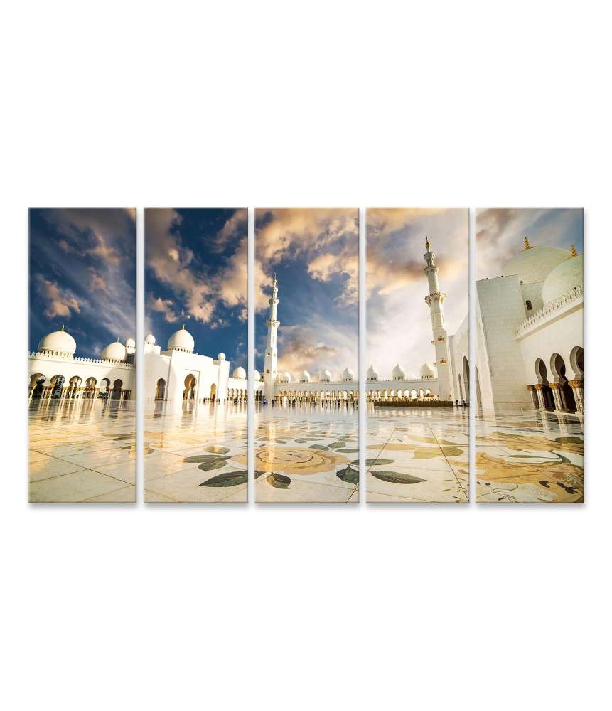 Islandburner Bild auf Leinwand Majestätisches Wandbild in der Scheich Zayed Großen Moschee, Abu Dhabi