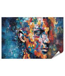 XXL Premium Poster Psychologie-Wandbild mit abstraktem Puzzle-Kopf