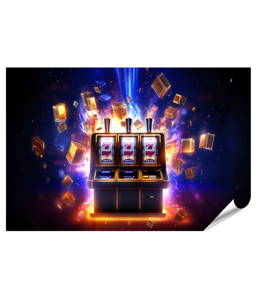 Islandburner XXL Premium Poster Online-Casino-Banner: Großformatiger Spielautomat-Jackpot-Gewinn