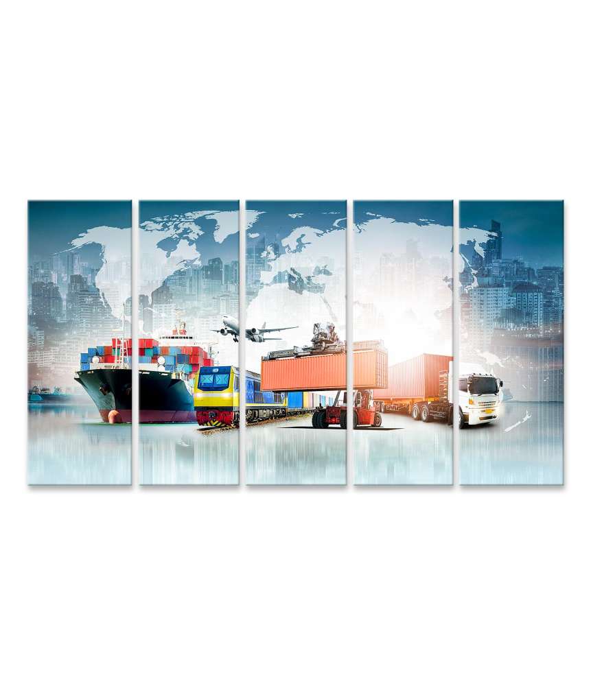 Bild auf Leinwand Globale Geschäftslogistik: Hintergrundbild von Containerfracht-Export/Import