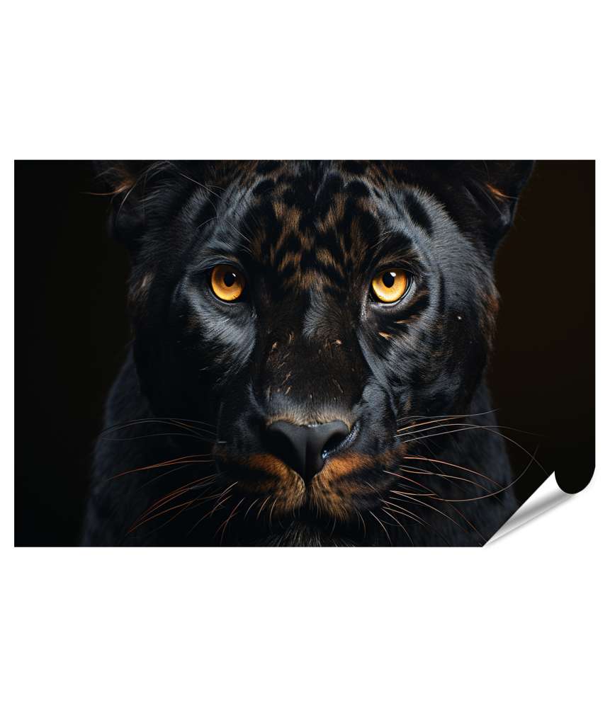 XXL Premium Poster Detailreiches Porträt eines majestätischen schwarzen Panthers