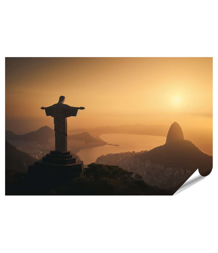 XXL Premium Poster Beeindruckende Statue von Jesus Christus in Rio de Janeiro