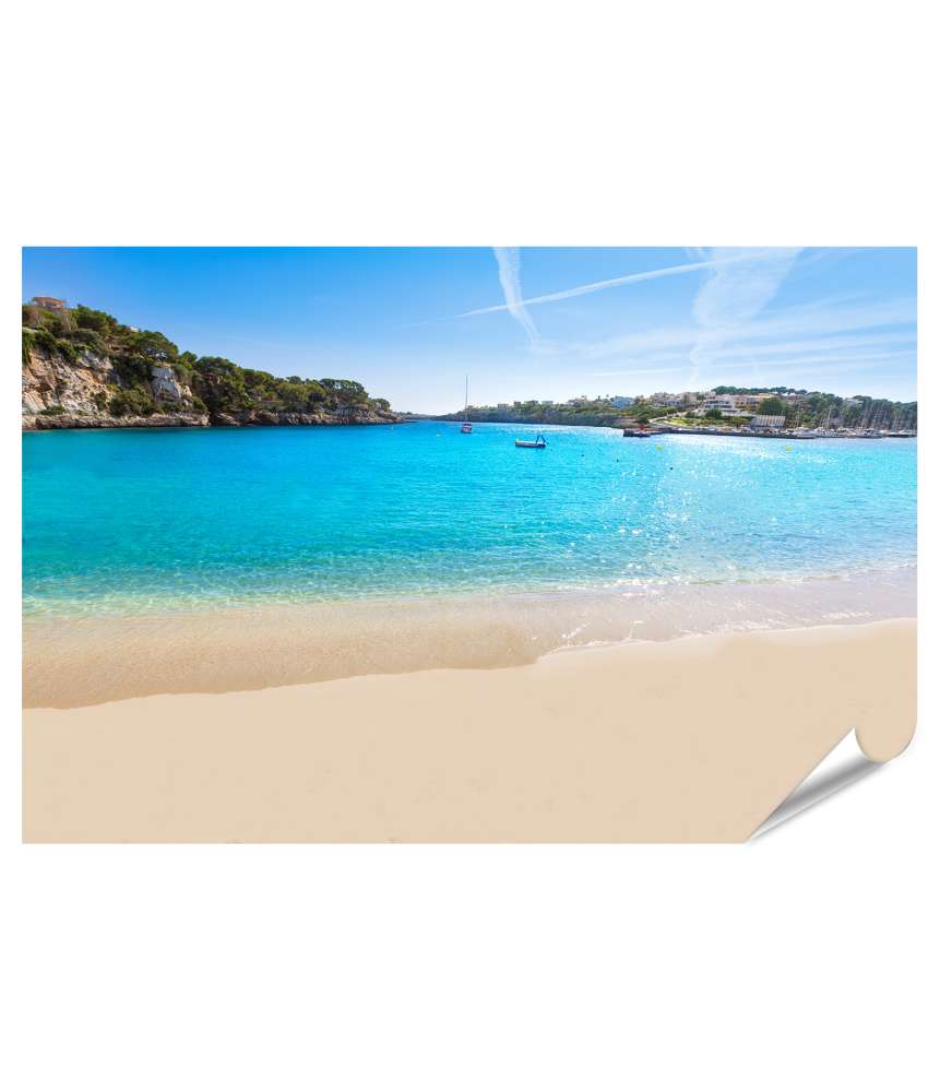 Islandburner XXL Premium Poster Bildnis des Strandes Porto Cristo in Manacor, Mallorca, Spanien