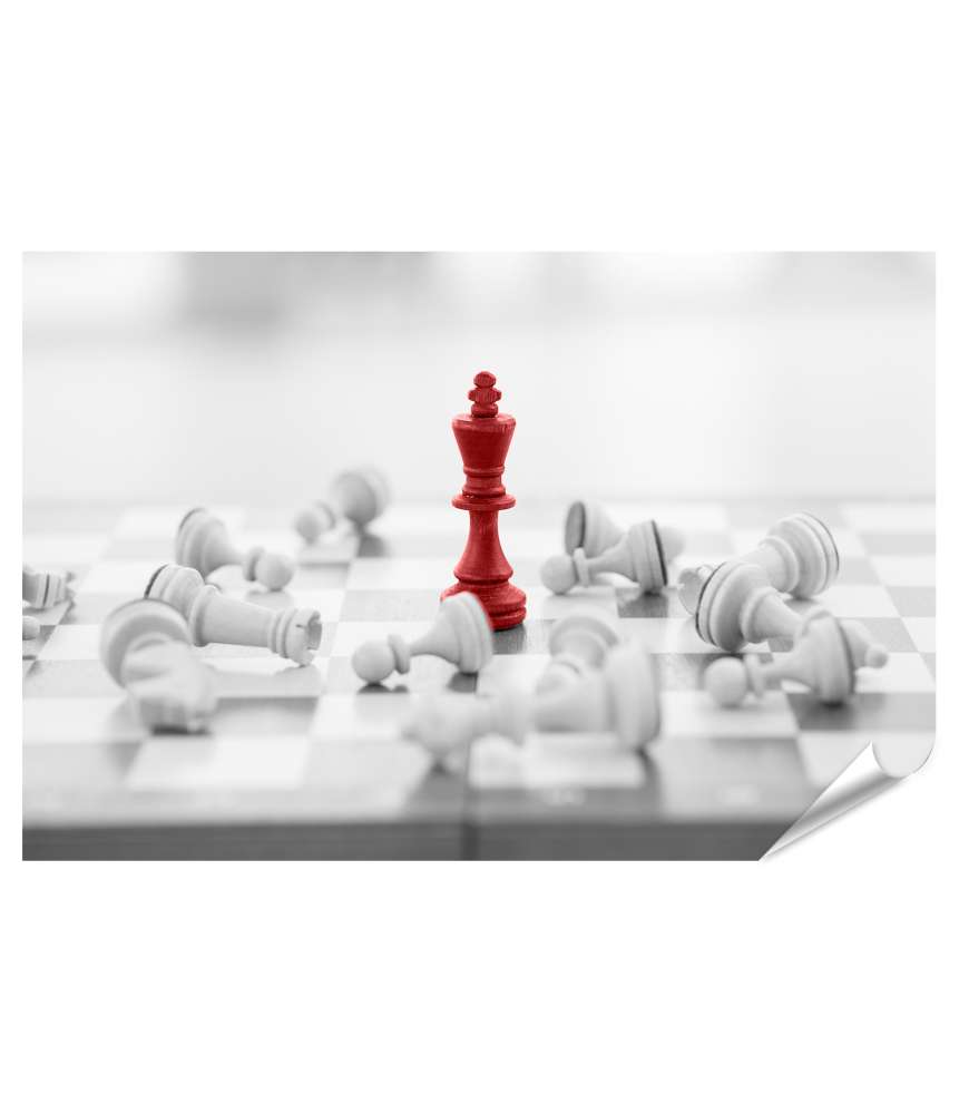 XXL Premium Poster Wandbild mit Schachmotiv: Geschäftsstrategie, Führung und Erfolg