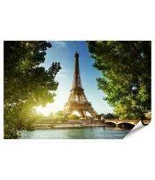 XXL Premium Poster Eiffelturm in Paris, Frankreich auf Wandbild dargestellt