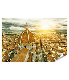 XXL Premium Poster Beeindruckendes Panorama Wandbild: Florenz, Basilika Santa Maria Del Fiore