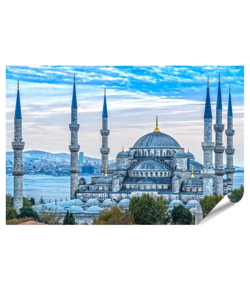 Islandburner XXL Premium Poster Prächtiges Wandbild der Blauen Moschee, Sultanahmet Camii, in Istanbul, Türkei