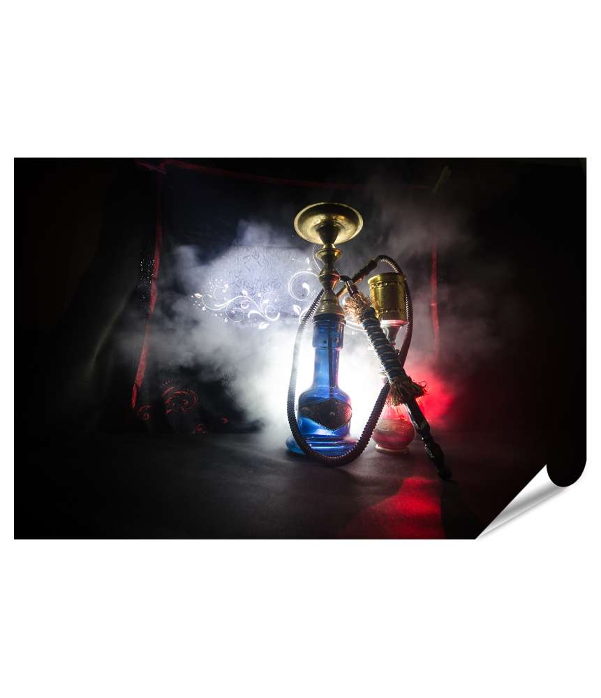 Islandburner XXL Premium Poster Shisha-Konzept mit glühenden Kohlen Wandbild