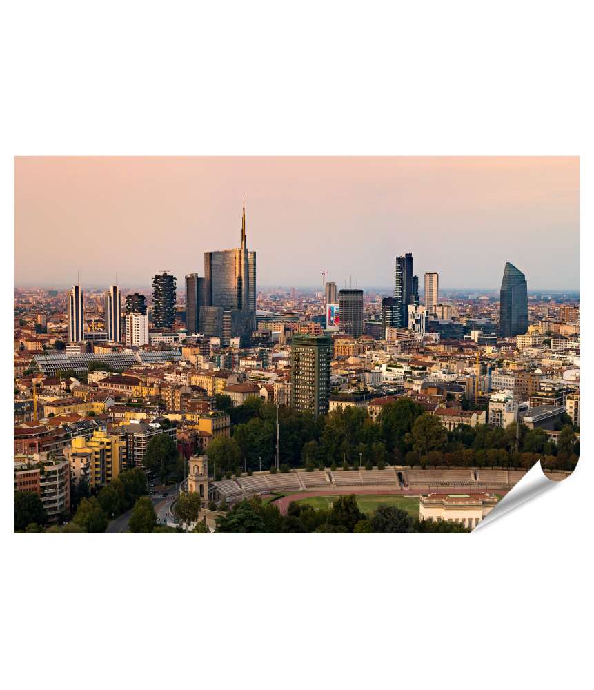 Islandburner XXL Premium Poster Moderne Architektur und Skylines in Mailand, Italien