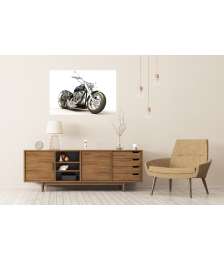 Premium Poster Chopper-Motorrad auf reinweißem Hintergrund als Wandbild