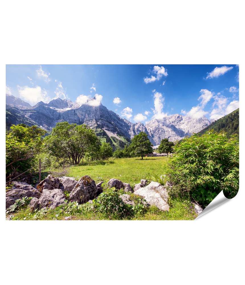 Premium Poster Panoramisches Wandbild des Karwendelgebirges in den Europäischen Alpen, Österreich
