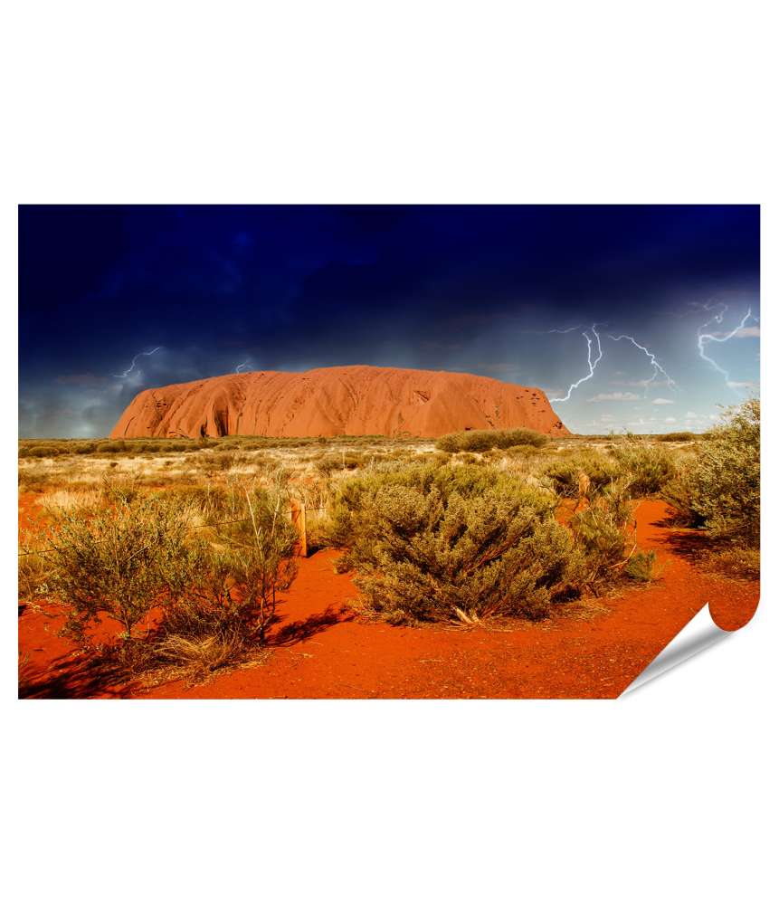 Islandburner Premium Poster Beeindruckendes Wandbild von Ayers Rock in Australien