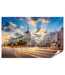 Premium Poster Blick auf Madrid: Stadtansicht von Calle de AlcalÃ¡ und Gran Via
