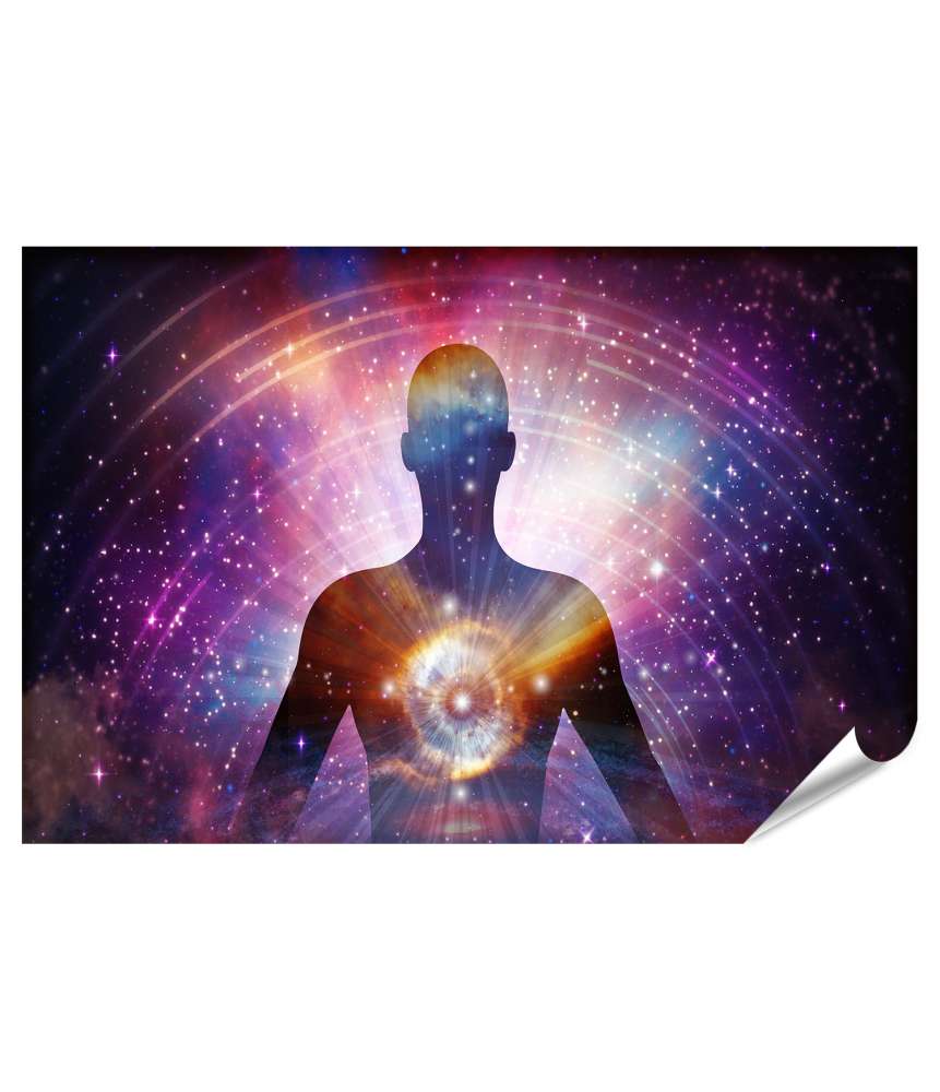 Islandburner Premium Poster Spirituelle Reise: Wandbild zur Darstellung von Astralprojektion und Seelenreise