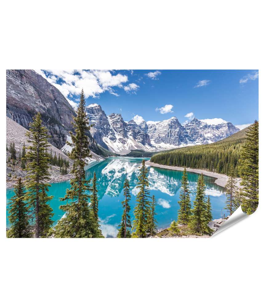 Islandburner Premium Poster Moraine Lake im Banff Nationalpark, Kanadische Rockies, Kanada