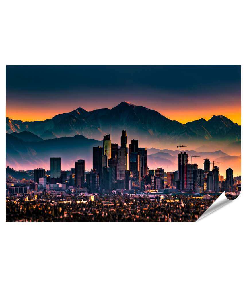 Islandburner Premium Poster Beeindruckendes Wandbild mit Los Angeles LA Kalifornien Motiv